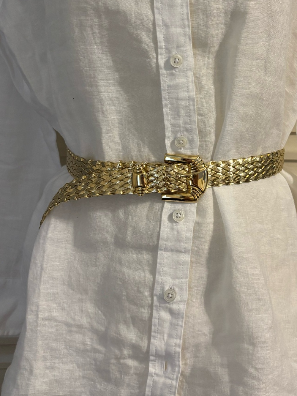 Gold Belt Vintage Woven Mesh 1” Width